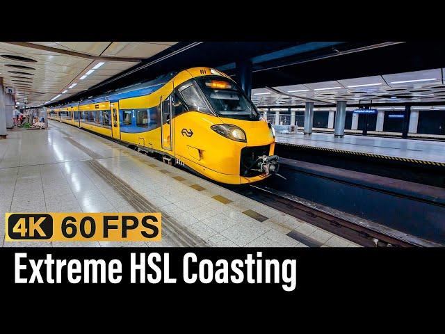 Train Cab Ride NL / Extreme HSL Coasting / Watergraafsmeer - Schiphol - Rotterdam / ICNG / Apr 2024