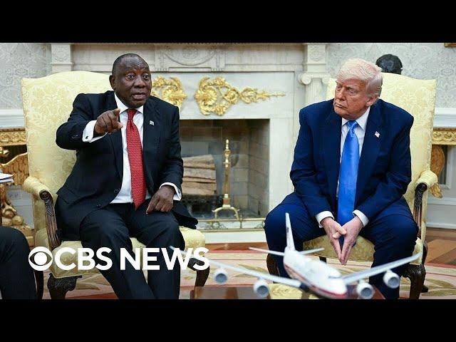 Trump takes questions during meeting with South African president