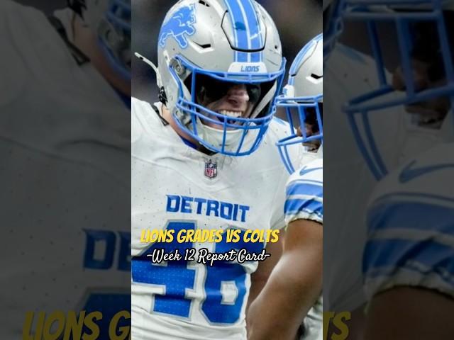 Lions Grades vs Colts | Week 12 Report Card | Johnny Gaz Sports #detroitlions #nfl #football