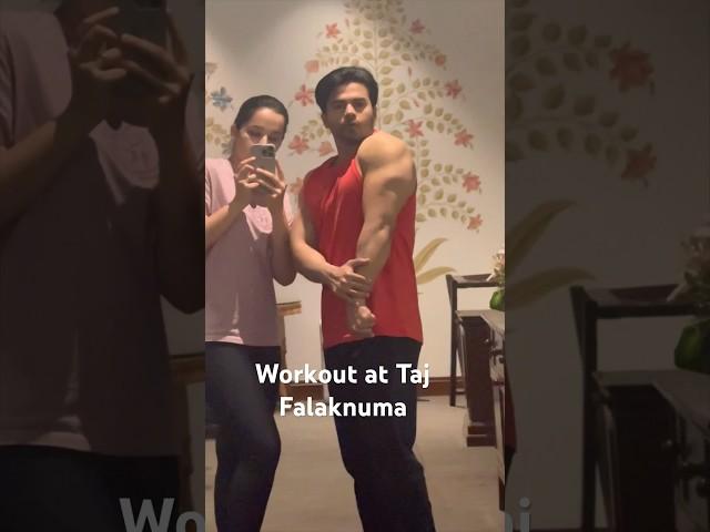 Workout at Taj Falaknuma Palace #hyderabad#taj#falaknumapalace#workout#gym#couple#holiday#gym