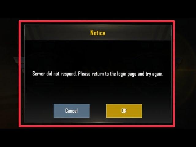 BGMI & Pubg Mobile | Fix Server Did Not Respond Return To The Login Page & Try Again Problem