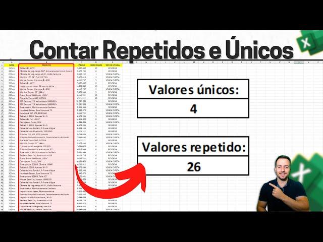 How to COUNT values ​​without considering repeated values ​​in Excel? Practical Example with Spre...