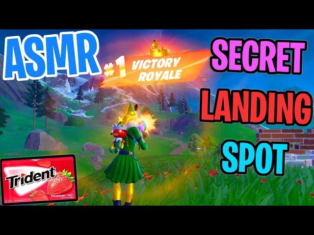 ASMR Gaming  Fortnite Secret Landing Spot! Relaxing Gum Chewing  Controller Sounds + Whispering 