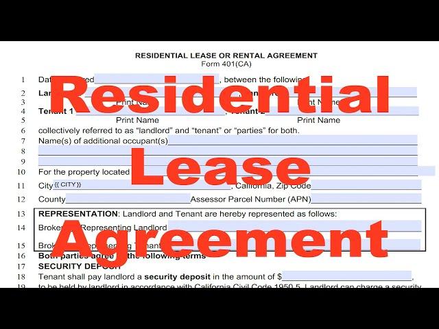 Residential Lease Agreement Tutorial