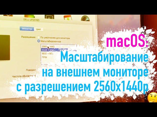 macOS: Настройки масштабирования на внешнем мониторе (2560x1440p)