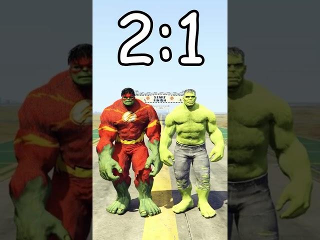 FLASH HULK vs GREEN HULK in GTA 5! (BATTLES) #shorts