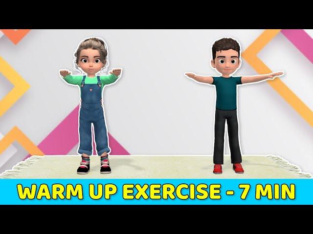 7-MINUTE WARM UP EXERCISE FOR KIDS - DO BEFORE WORKOUT