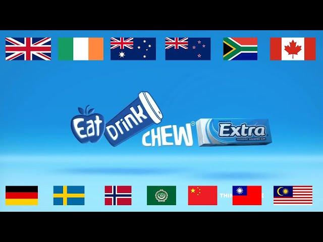 Extra "Eat. Drink. Chew Extra" in 8 different languages