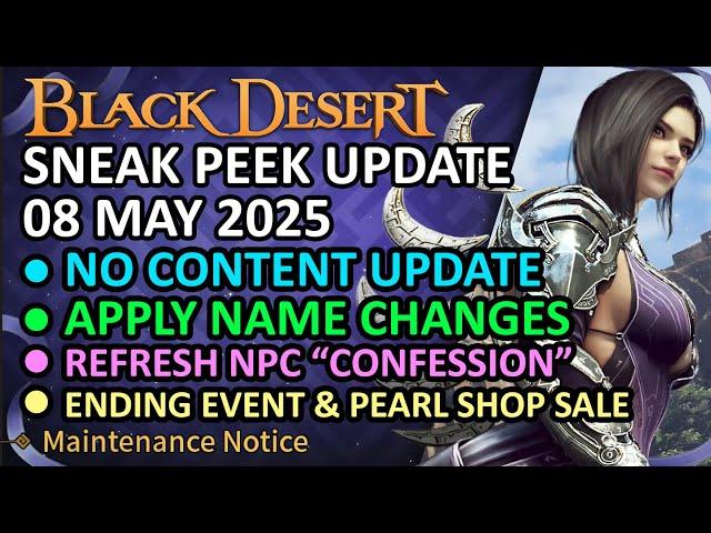 No Content Update, Any Ending Event & Pearl Shop Sale (BDO Sneak Peek, 08 May 2025) Update