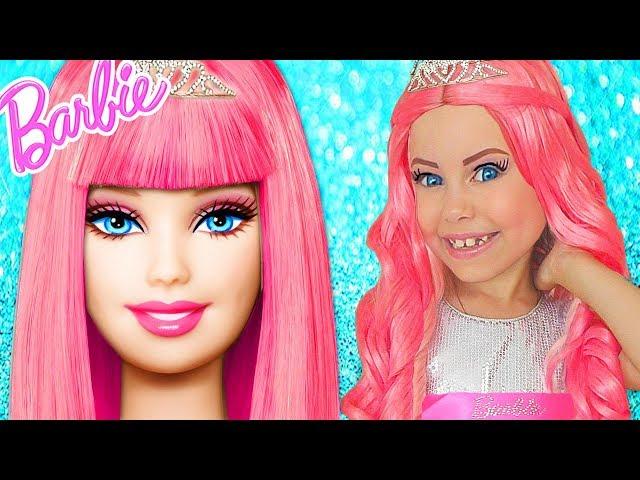 Barbie Doll Kids Makeup Alisa Pretend Play how GIANT DOLL & DRESS UP in Princess Dress & Makeup Toys