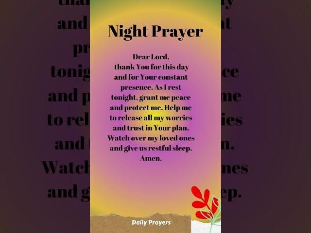 NIGHT PRAYER/PRAY WITH FAITH#godiswithus#prayer #powerful #jesuslove