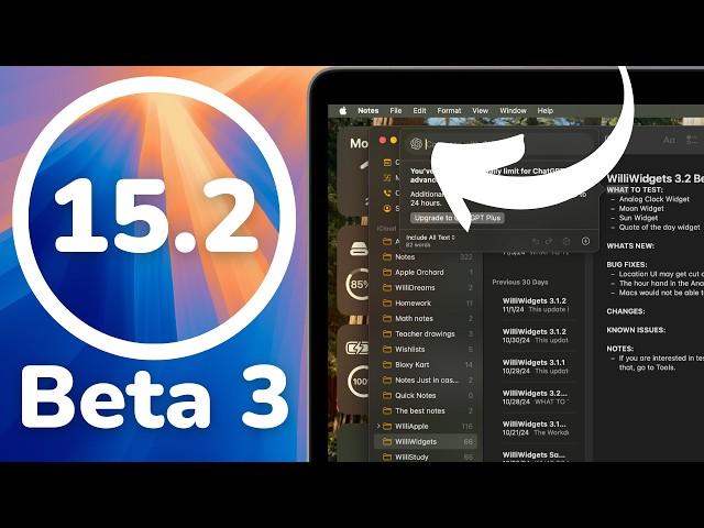 macOS 15.2 Beta 3 - What's new?