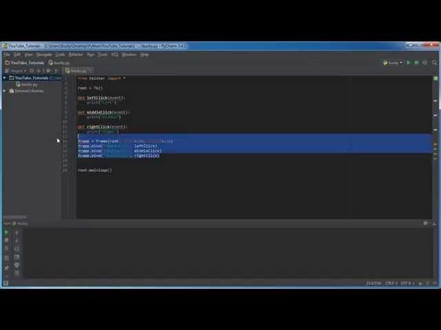 Python GUI with Tkinter - 7 - Mouse Click Events