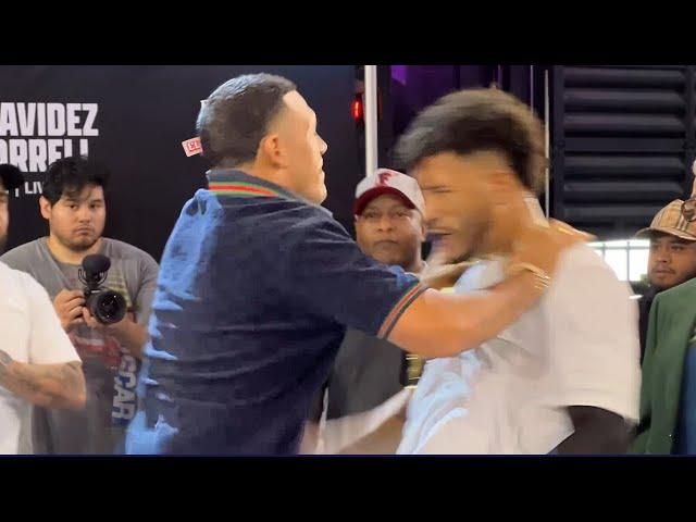 HEATED David Benavidez PUSHES David Morrell after handshake DISS as Brawl almost breaks out!