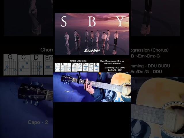 SBY - | Snowman | Quick Guitar Chords (Cover + Tutorial) #shorts
