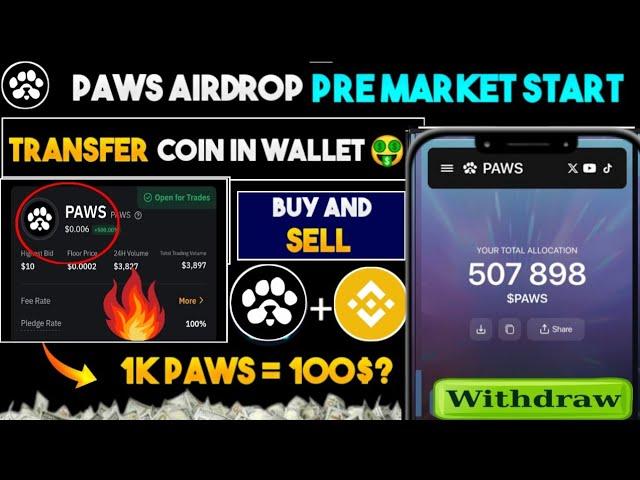 Paws pre market price | Paws price prediction | Paws airdrop new update today