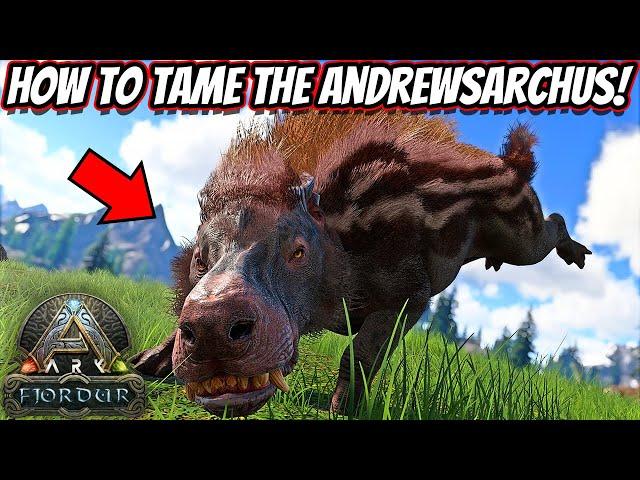 TAME THE ANDREWSARCHUS WITHOUT AGGRO + ALL OF ITS ABILITIES! || Ark Fjordur