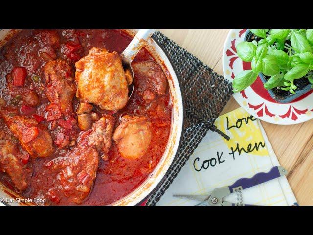 Rustic Chicken Leg Cacciatore (Thighs / Drumsticks) Recipe  - Eat Simple Food