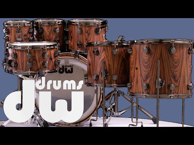 DW Collector's 7pc Maple SSC Shell Pack - Hard Satin Santos Rosewood