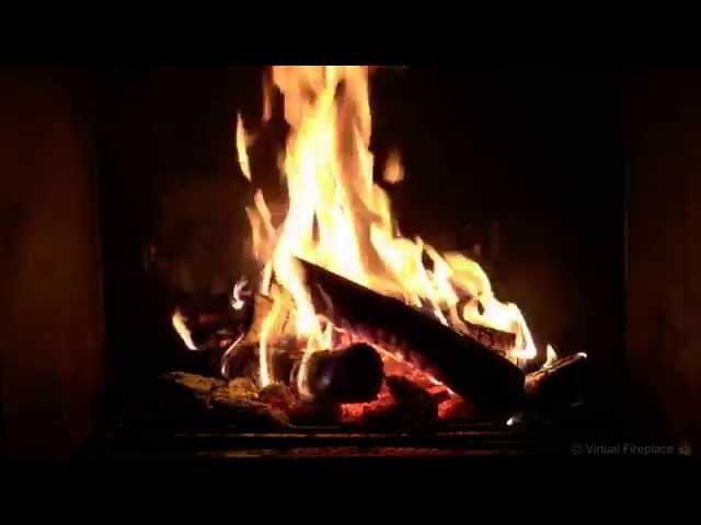 Virtual Fireplace: Soft Crackling Fireplace with Piano Background Music (HD)