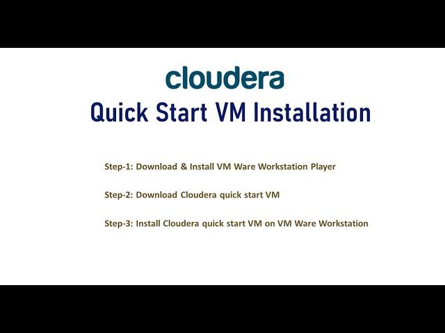 Cloudera Quickstart VM Software Installation on Windows