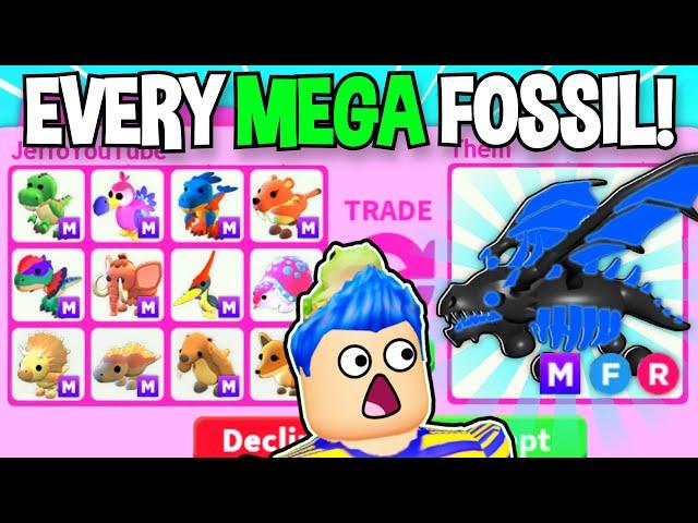 Trading EVERY *MEGA FOSSIL EGG PET* In Adopt Me AT ONCE!! Roblox Adopt Me Trading MEGA DINO TRADES