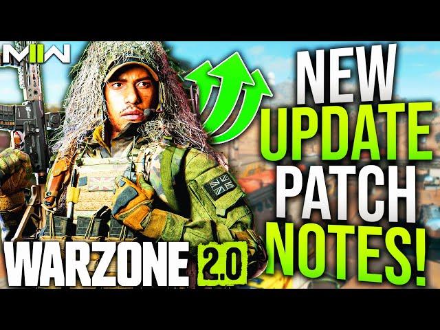 WARZONE 2: New GAMEPLAY UPDATE PATCH NOTES! Big LOADOUT Changes & New Fixes! (MW2 New Update)