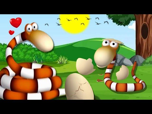 Ostrich vs Snake: The Great Egg Battle  | Gazoon | Funny Animal Cartoons For Kids