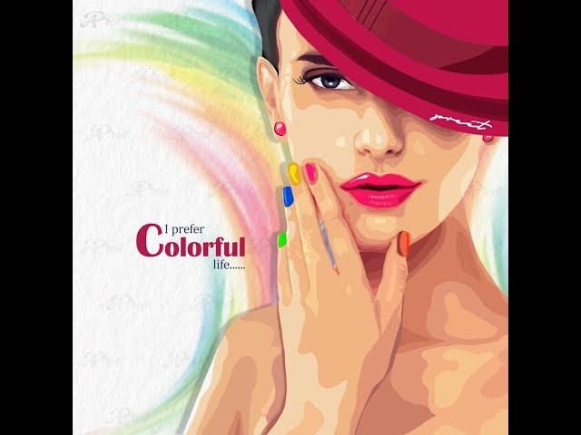 Lady with Hat | Colorful Life | Digital Speed Painting