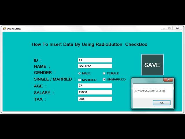 INSERT data by using RADIOBUTTON and CHECKBOX in dot net