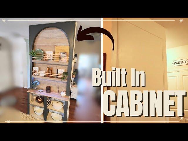 Modern Built In Kitchen Cabinet With an Arch:  Full tutorial