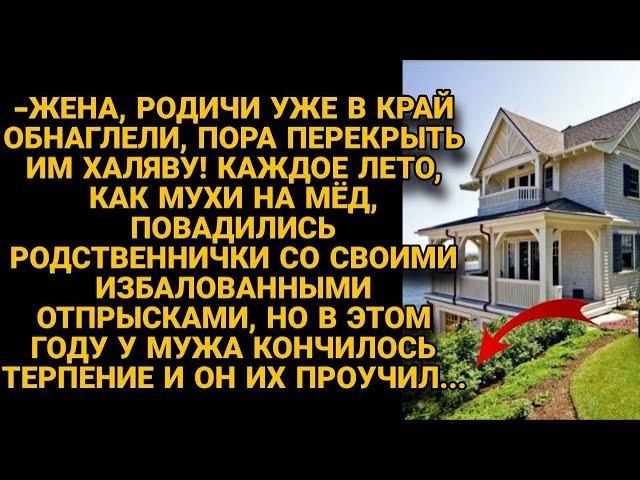 Мужу надоели наглые родственники в доме у моря каждое лето и он их проучил...