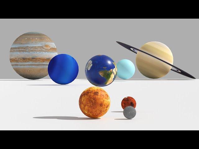 Planet size comparison Planets falling and colliding  Fun educational video for kids for baby Solar