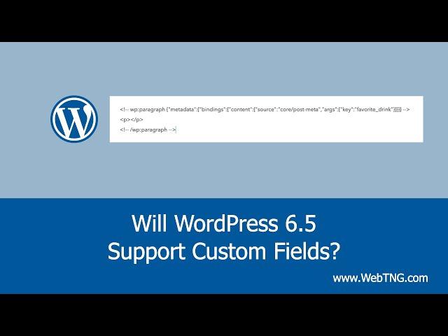 Will WordPress 6.5 Support Custom Fields?