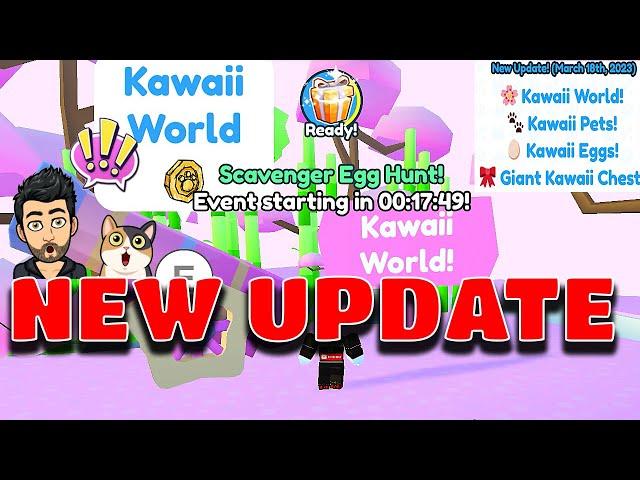 New update pet simulator x Kawaii World, Kawaii pets, Kawaii eggs, Giant Kawaii Chest, Only huge