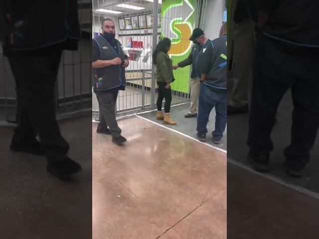 Crazy woman in Walmart Peeing