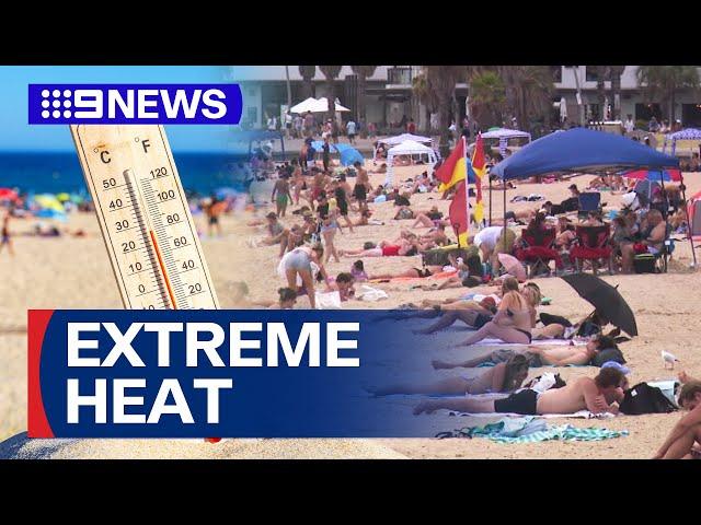 Victoria sweats through another day of extreme heatwave conditions | 9 News Australia