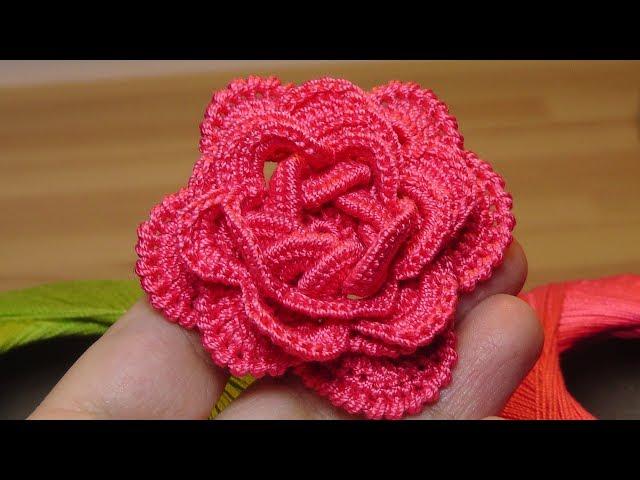 Как связать объёмную РОЗУ крючком - crochet flowers the roses