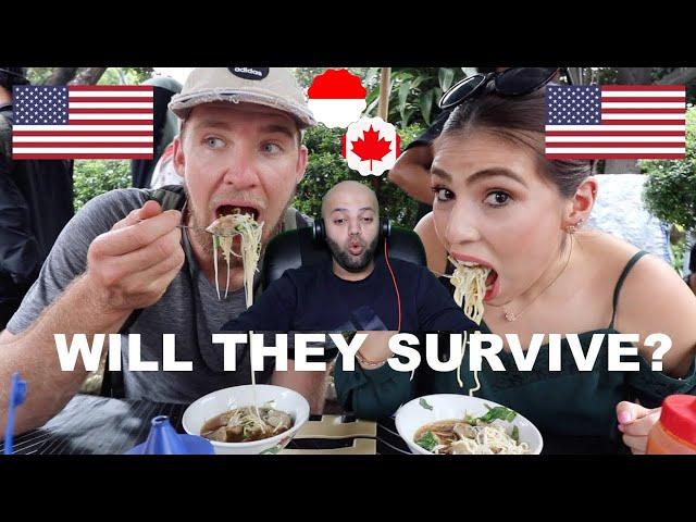 Two Americans take INDONESIAN STREET FOOD TOUR! (PECEL,BAKSO,MIE AYAM,KERAK TELOR) | MR Halal Reacts