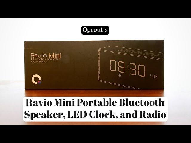 Oprout's Ravio Mini Portable Bluetooth Speaker, LED Clock, and Radio