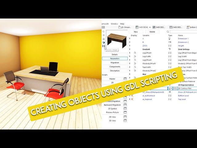 Making ArchiCAD Objects Using GDL Scripting - Part 1 || Making Office Desk