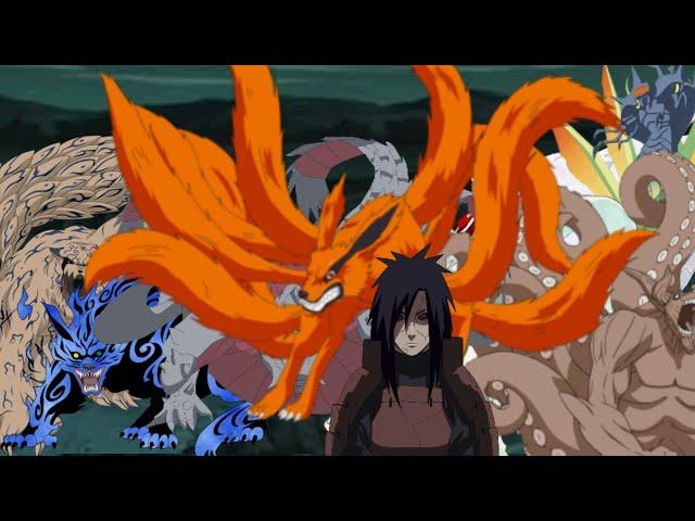 Uchiha Madara vs los 9 Bijuus (Sub español)