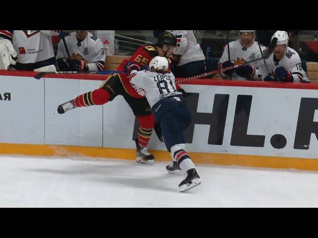 Leipsic sends Yakupov flying