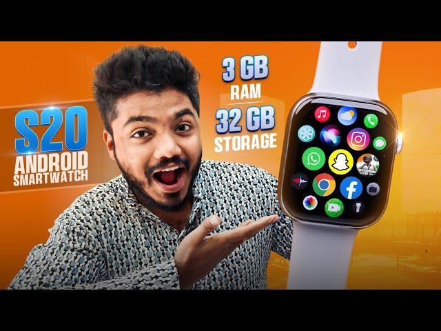 S20 Android Smartwatch: 3GB RAM, 32GB Storage & Slide Touch Button – Like iPhone 16 Pro Max! 