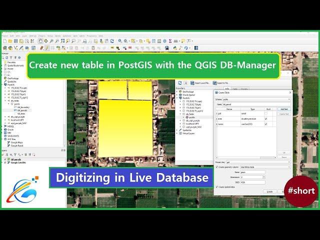 Create a New Table in PostGIS with  QGIS  DBManager | Digitizing in Live Database | @GISSchools