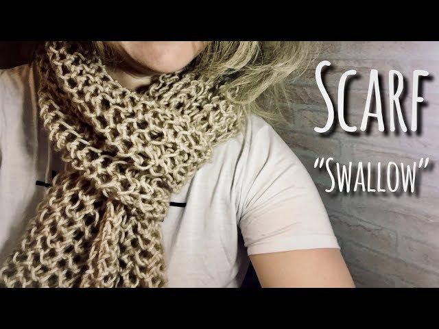 ИЗЫСКАННЫЙ ШАРФ СПИЦАМИ "SWALLOW" / МАСТЕР-КЛАСС / ПРОСТО! / KNITTING CHIC SCARF