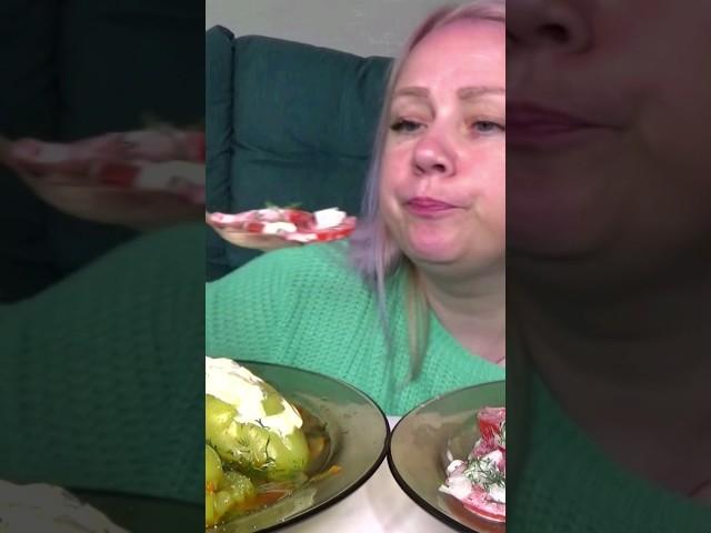 мукбанг салат #перцыфаршированные #mukbang #еда #мукбанг