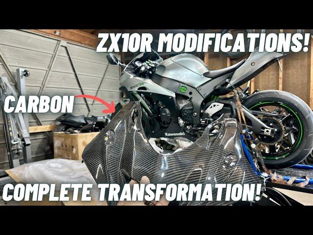 KAWASAKI NINJA ZX10R COMPLETELY TRANSFORMED WITH LOTS OF MODS!