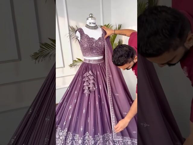 Rosy Purple color Embroidery & Sequence work Designer Lehenga choli for Wedding Function