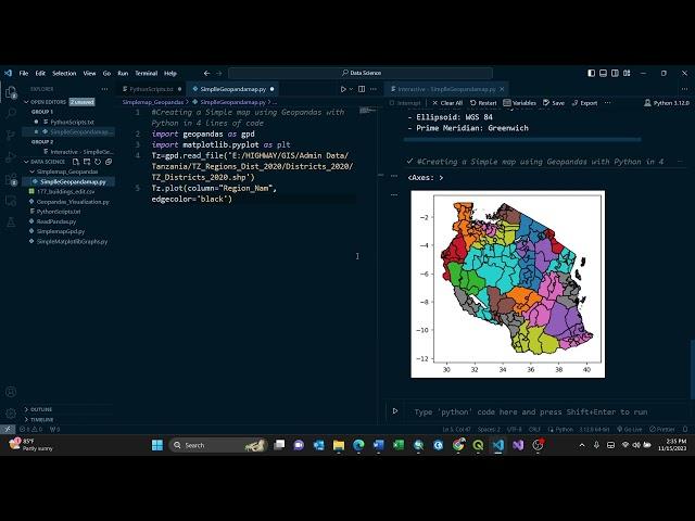 Creating a Simple visual map using Geopandas with Python in 7 lines of code